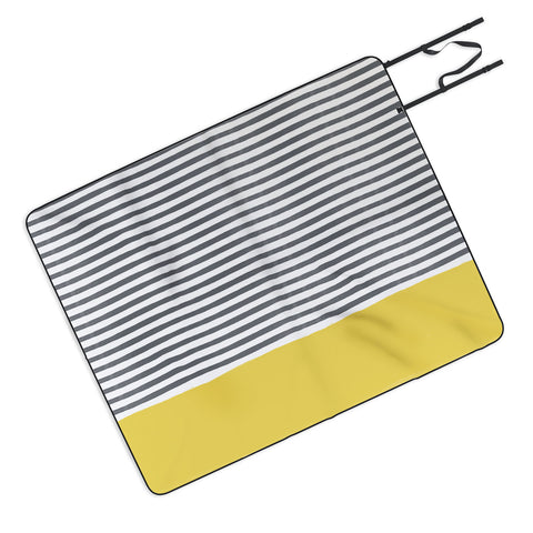Menina Lisboa Watercolour Stripes Mustard Picnic Blanket