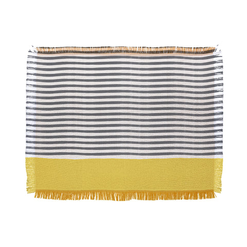 Menina Lisboa Watercolour Stripes Mustard Throw Blanket