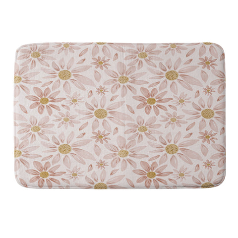 Menina Lisboa Wild Pink Daisies Memory Foam Bath Mat