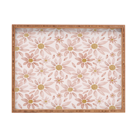 Menina Lisboa Wild Pink Daisies Rectangular Tray