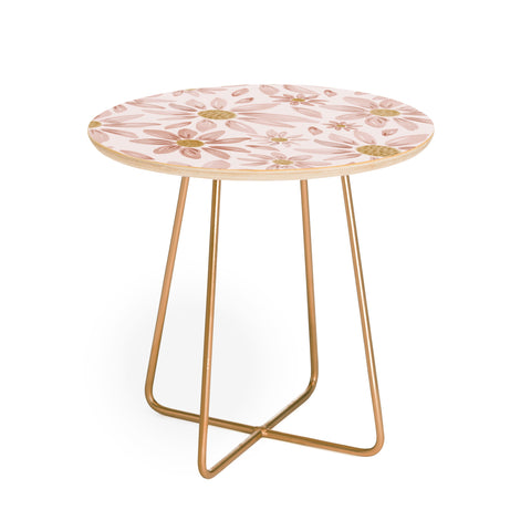 Menina Lisboa Wild Pink Daisies Round Side Table