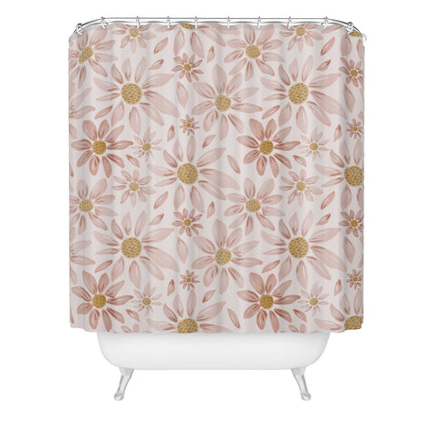 Menina Lisboa Wild Pink Daisies Shower Curtain