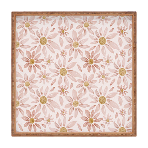 Menina Lisboa Wild Pink Daisies Square Tray