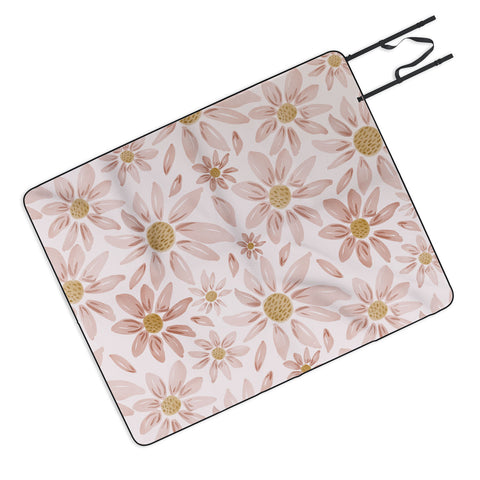 Menina Lisboa Wild Pink Daisies Picnic Blanket