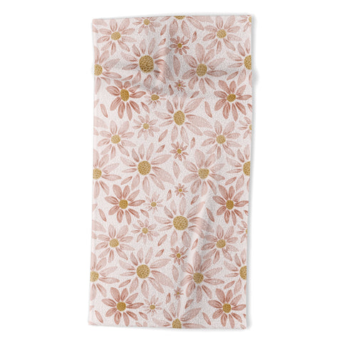 Menina Lisboa Wild Pink Daisies Beach Towel