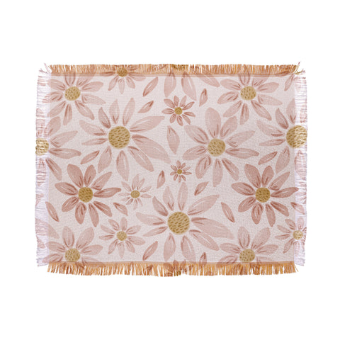Menina Lisboa Wild Pink Daisies Throw Blanket