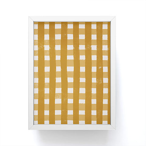 Menina Lisboa Yellow Checkers Framed Mini Art Print