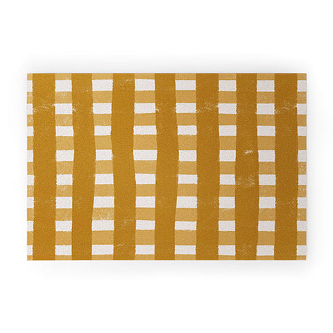 Menina Lisboa Yellow Checkers Welcome Mat