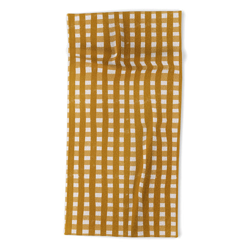 Menina Lisboa Yellow Checkers Beach Towel