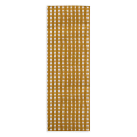 Menina Lisboa Yellow Checkers Yoga Towel