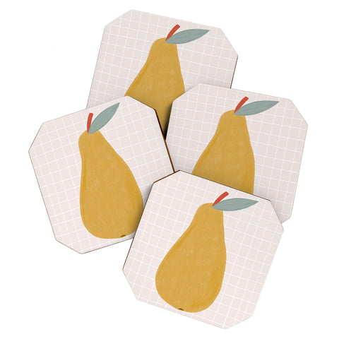 Menina Lisboa Yellow Pear Coaster Set