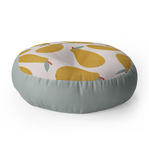 Menina Lisboa Yellow Pear Floor Pillow Round