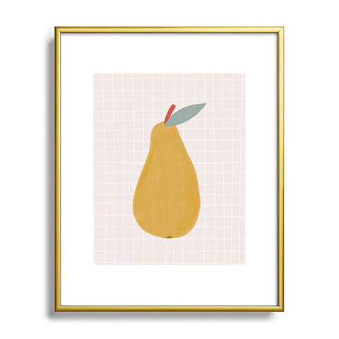 Menina Lisboa Yellow Pear Metal Framed Art Print