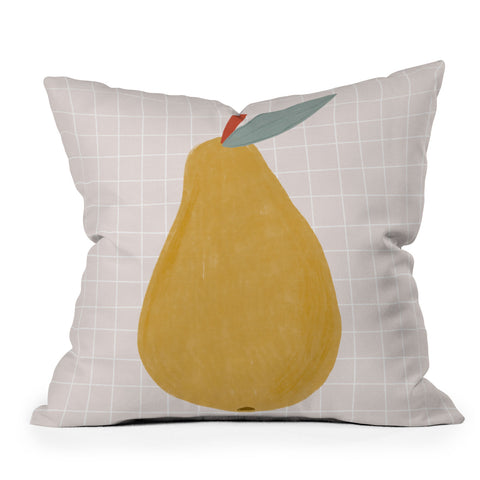 Menina Lisboa Yellow Pear Throw Pillow