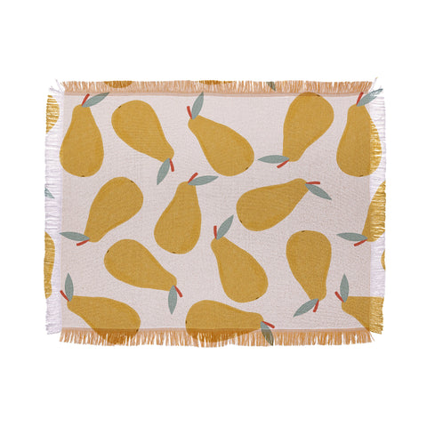 Menina Lisboa Yellow Pear Throw Blanket