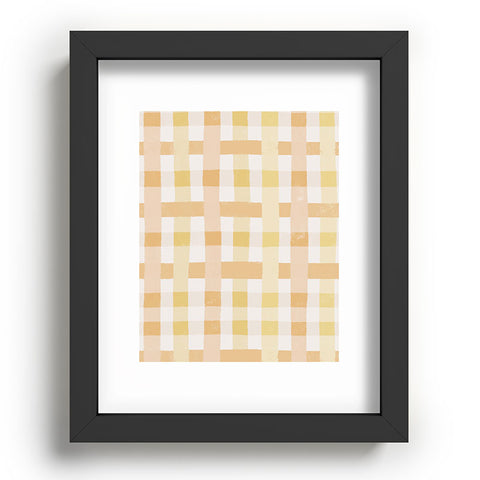 Menina Lisboa Yellow Pink Gingham Recessed Framing Rectangle