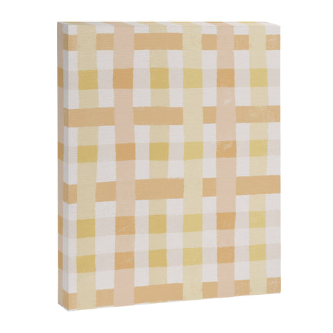 Menina Lisboa Yellow Pink Gingham Art Canvas