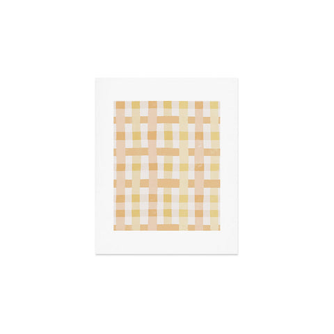 Menina Lisboa Yellow Pink Gingham Art Print