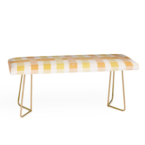Menina Lisboa Yellow Pink Gingham Bench