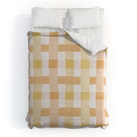 Menina Lisboa Yellow Pink Gingham Comforter