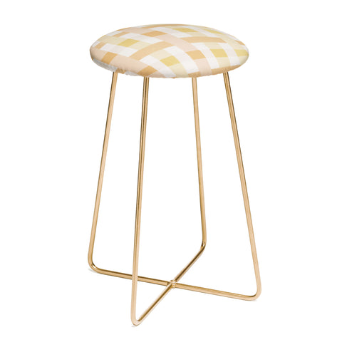 Menina Lisboa Yellow Pink Gingham Counter Stool