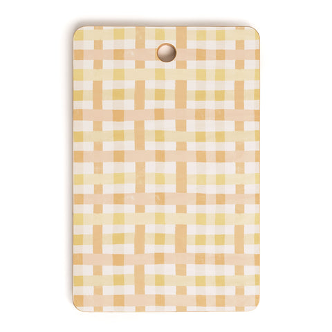 Menina Lisboa Yellow Pink Gingham Cutting Board Rectangle