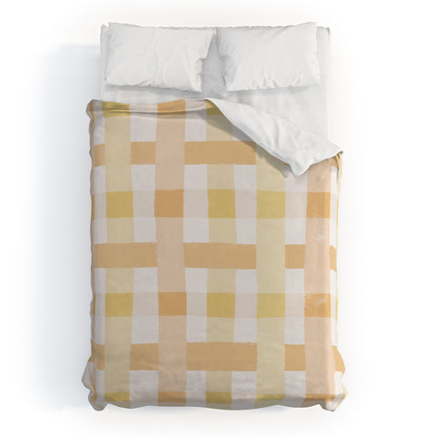 Menina Lisboa Yellow Pink Gingham Duvet Cover