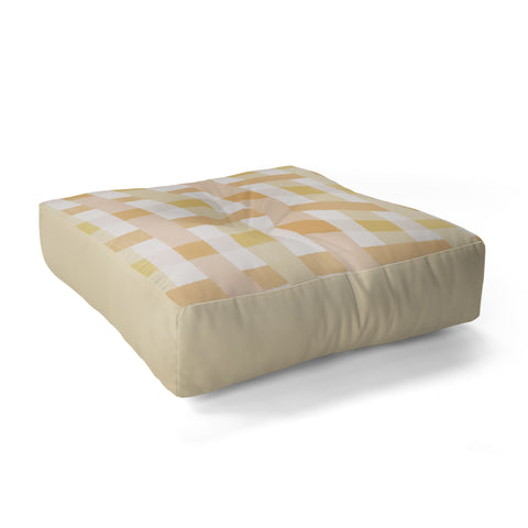 Menina Lisboa Yellow Pink Gingham Floor Pillow Square