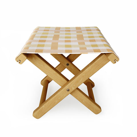 Menina Lisboa Yellow Pink Gingham Folding Stool
