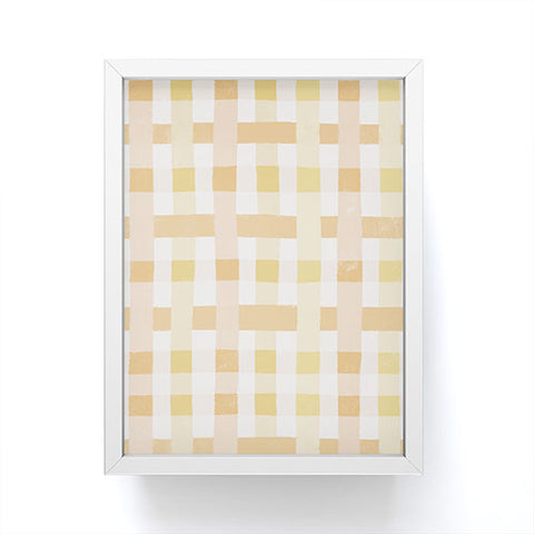 Menina Lisboa Yellow Pink Gingham Framed Mini Art Print