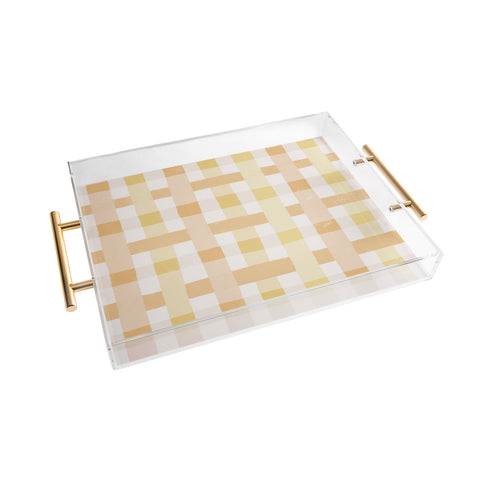 Menina Lisboa Yellow Pink Gingham Acrylic Tray