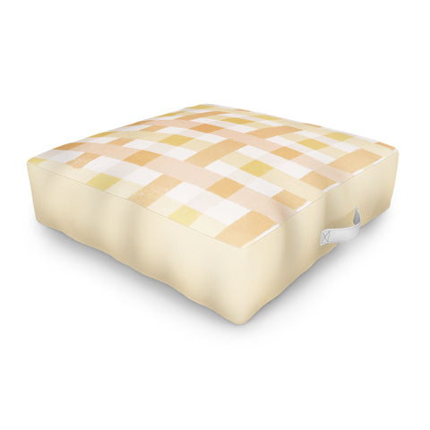Menina Lisboa Yellow Pink Gingham Outdoor Floor Cushion