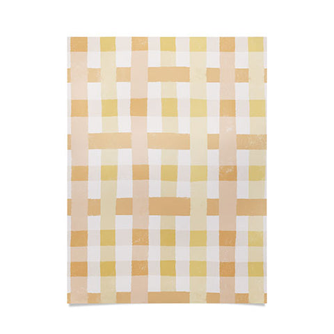 Menina Lisboa Yellow Pink Gingham Poster