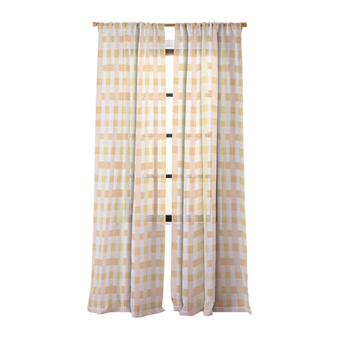 Menina Lisboa Yellow Pink Gingham Sheer Non Repeat