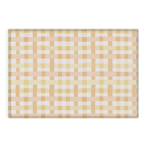 Menina Lisboa Yellow Pink Gingham Outdoor Rug