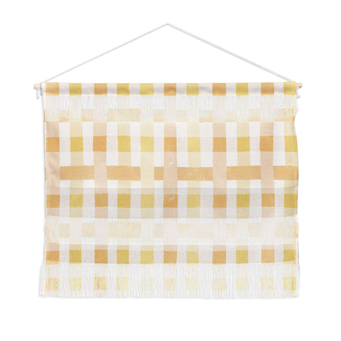 Menina Lisboa Yellow Pink Gingham Wall Hanging Landscape