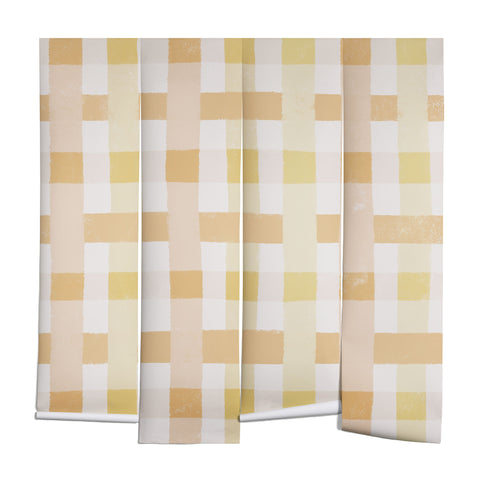 Menina Lisboa Yellow Pink Gingham Wall Mural