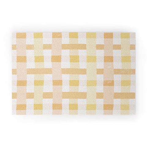 Menina Lisboa Yellow Pink Gingham Welcome Mat