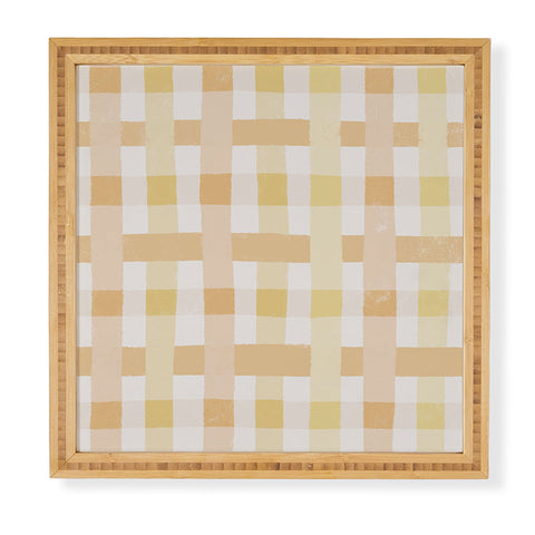Menina Lisboa Yellow Pink Gingham Framed Wall Art