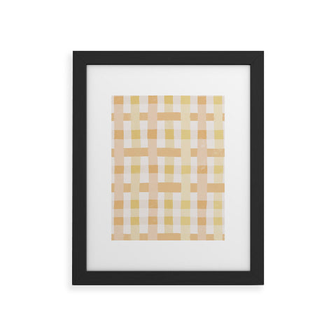 Menina Lisboa Yellow Pink Gingham Framed Art Print