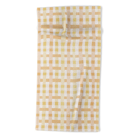 Menina Lisboa Yellow Pink Gingham Beach Towel