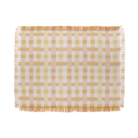 Menina Lisboa Yellow Pink Gingham Throw Blanket