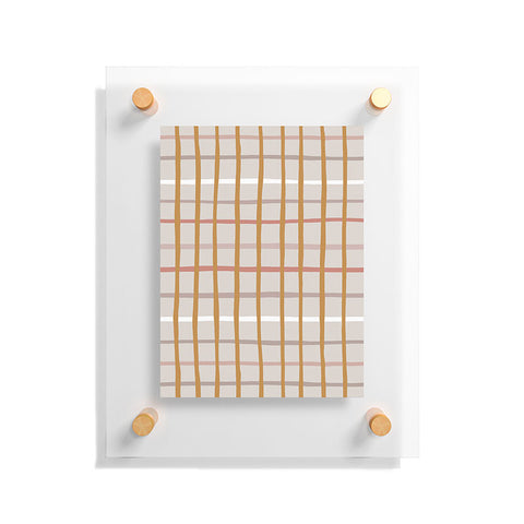 Menina Lisboa Yellow Pink Stripes Floating Acrylic Print