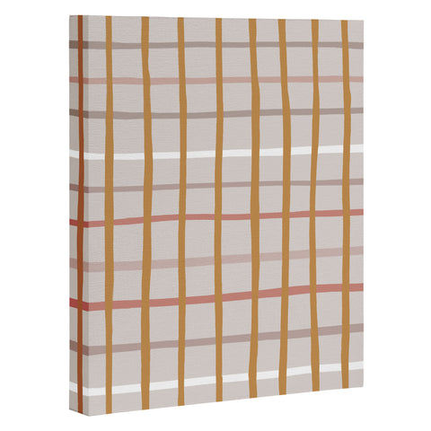 Menina Lisboa Yellow Pink Stripes Art Canvas