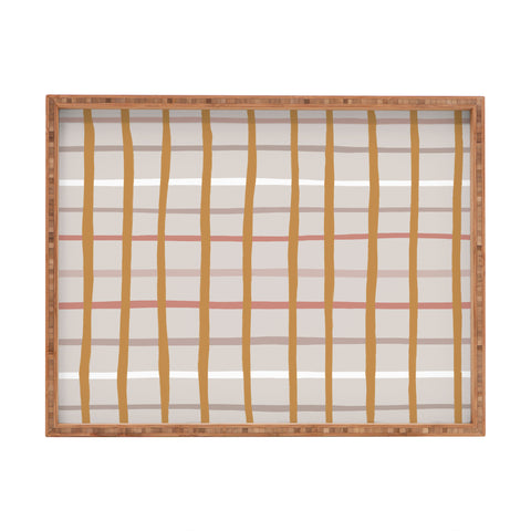 Menina Lisboa Yellow Pink Stripes Rectangular Tray