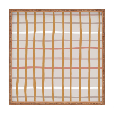 Menina Lisboa Yellow Pink Stripes Square Tray