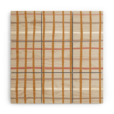 Menina Lisboa Yellow Pink Stripes Wood Wall Mural