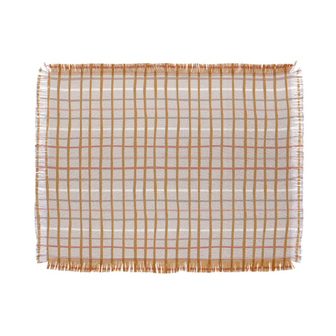 Menina Lisboa Yellow Pink Stripes Throw Blanket