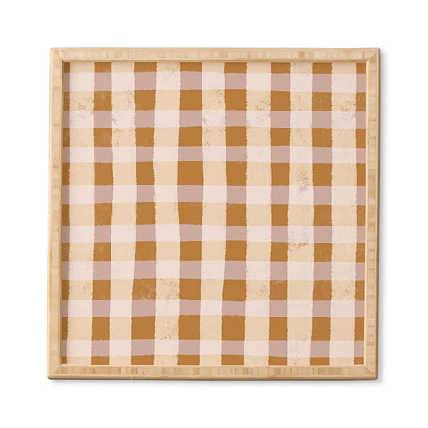 Menina Lisboa Yellow Pink Vichy Framed Wall Art