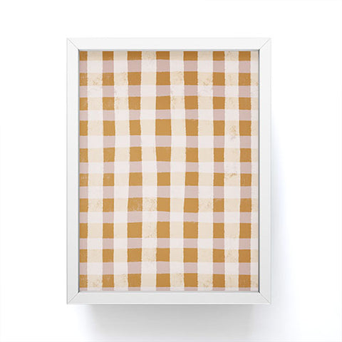 Menina Lisboa Yellow Pink Vichy Framed Mini Art Print